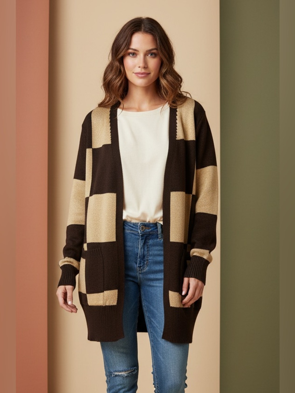 LuLaRoe Peyton Open Front Cardigan • Patch Pockets • Faux Mohair
